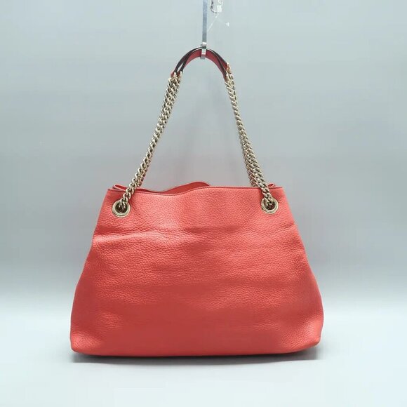 GUCCI Soho Chain Watermelon Red  Leather Shoulder Bag 760-122224 - Picture 2 of 12